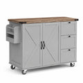 Buffet de cuisine avec roulettes en bois et métal gris 120x50x90 cm