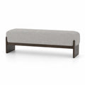 Banc en bois et tissu gris clair 150cm
