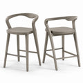 Tabourets de bar en plastique gris beige, lot de 2