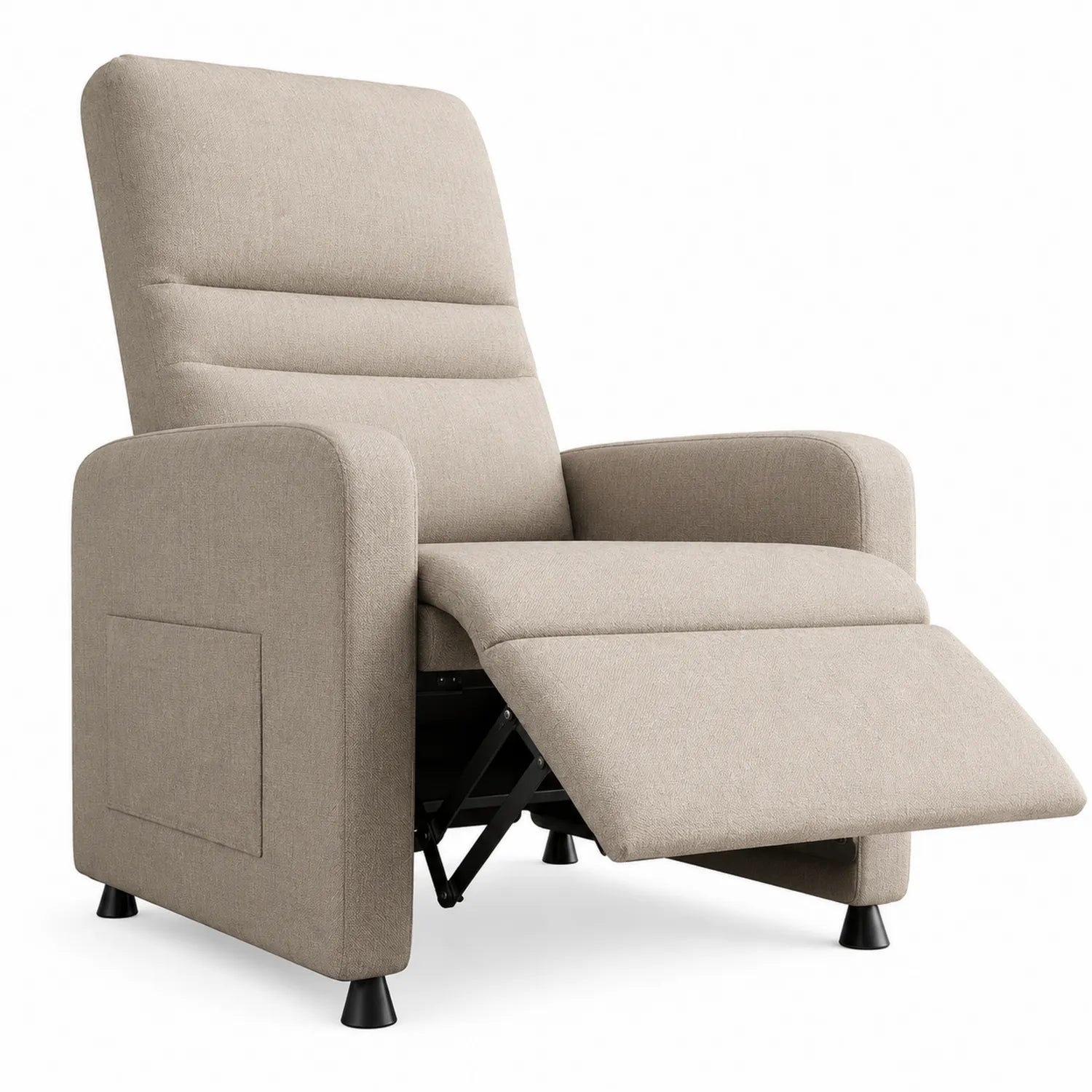 Fauteuil inclinable en tissu lin avec repose-pieds réglable