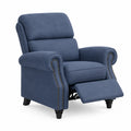 Fauteuil inclinable en tissu bleu avec repose-pieds réglable