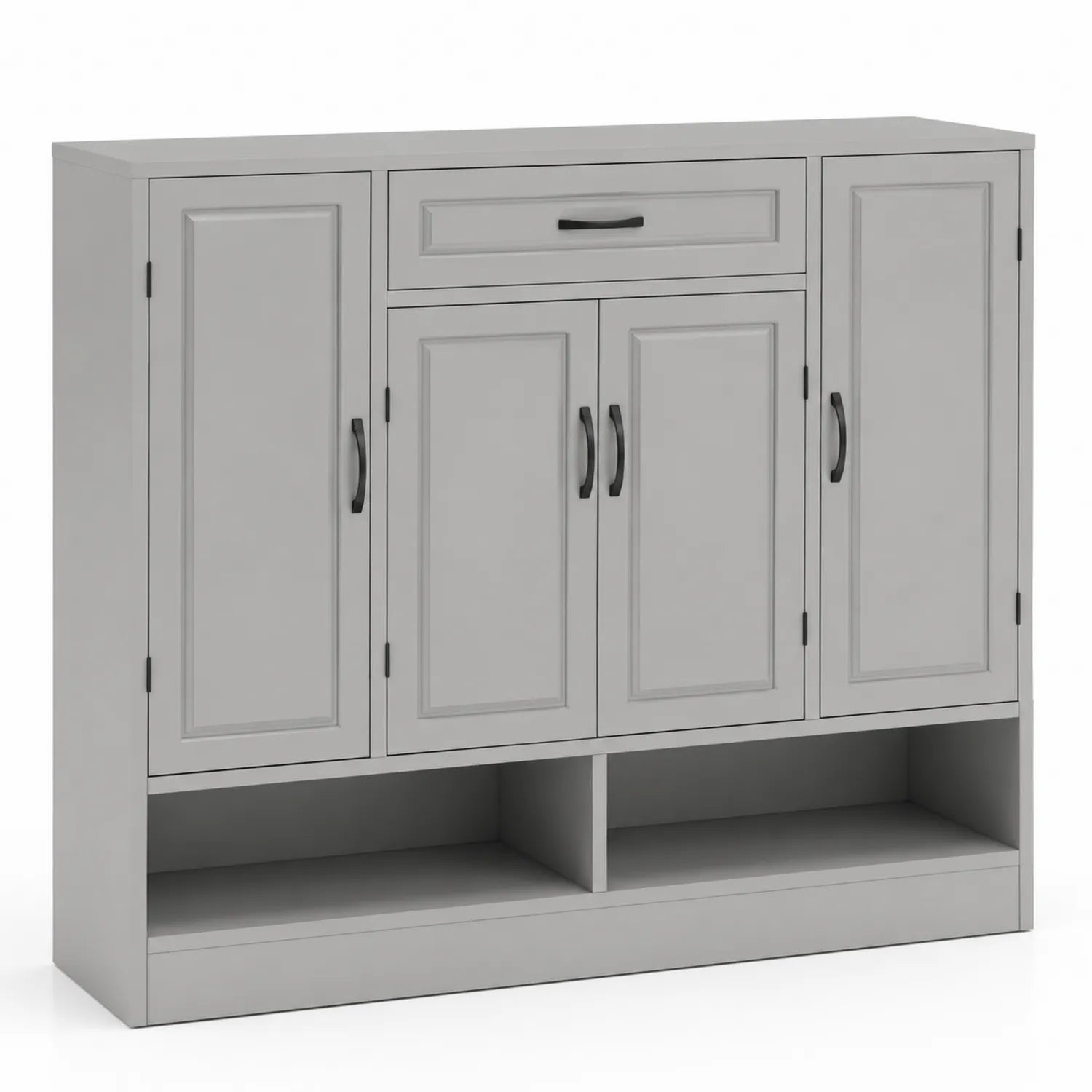 Buffet cuisine en bois 4 portes 1 tiroir Gris