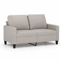 Canapé 2 places tissu polyester gris clair 150cm x 85cm x 75cm