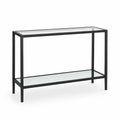 Console en métal et verre noir 100x30x80 cm