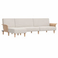 Canapé d'angle en tissu avec accoudoirs en bois