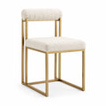 Chaise en tissu et métal doré Beige