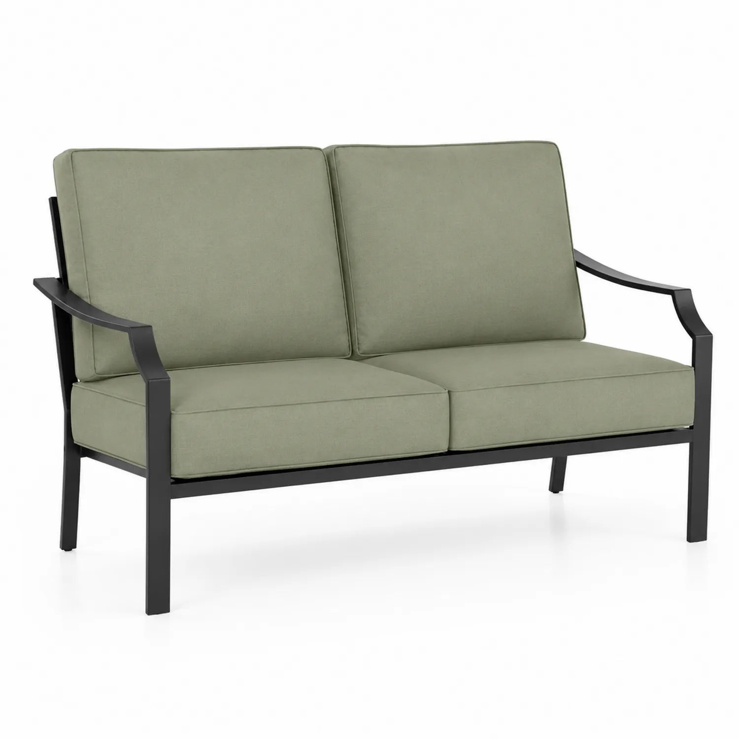 Canapé d'extérieur en aluminium avec coussins en polyester vert