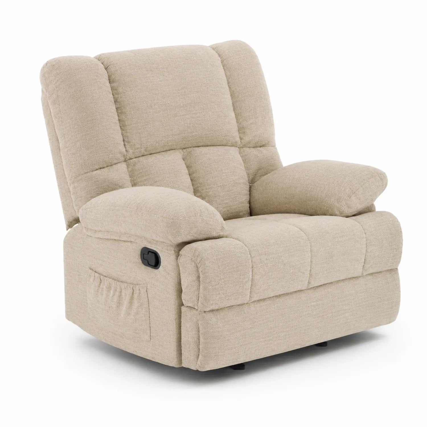 Fauteuil inclinable en tissu polyester beige