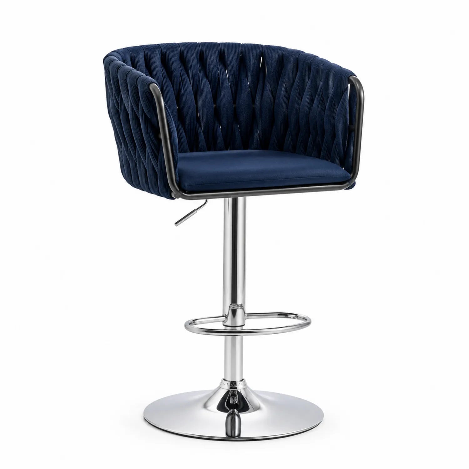 Tabouret de bar réglable en métal bleu