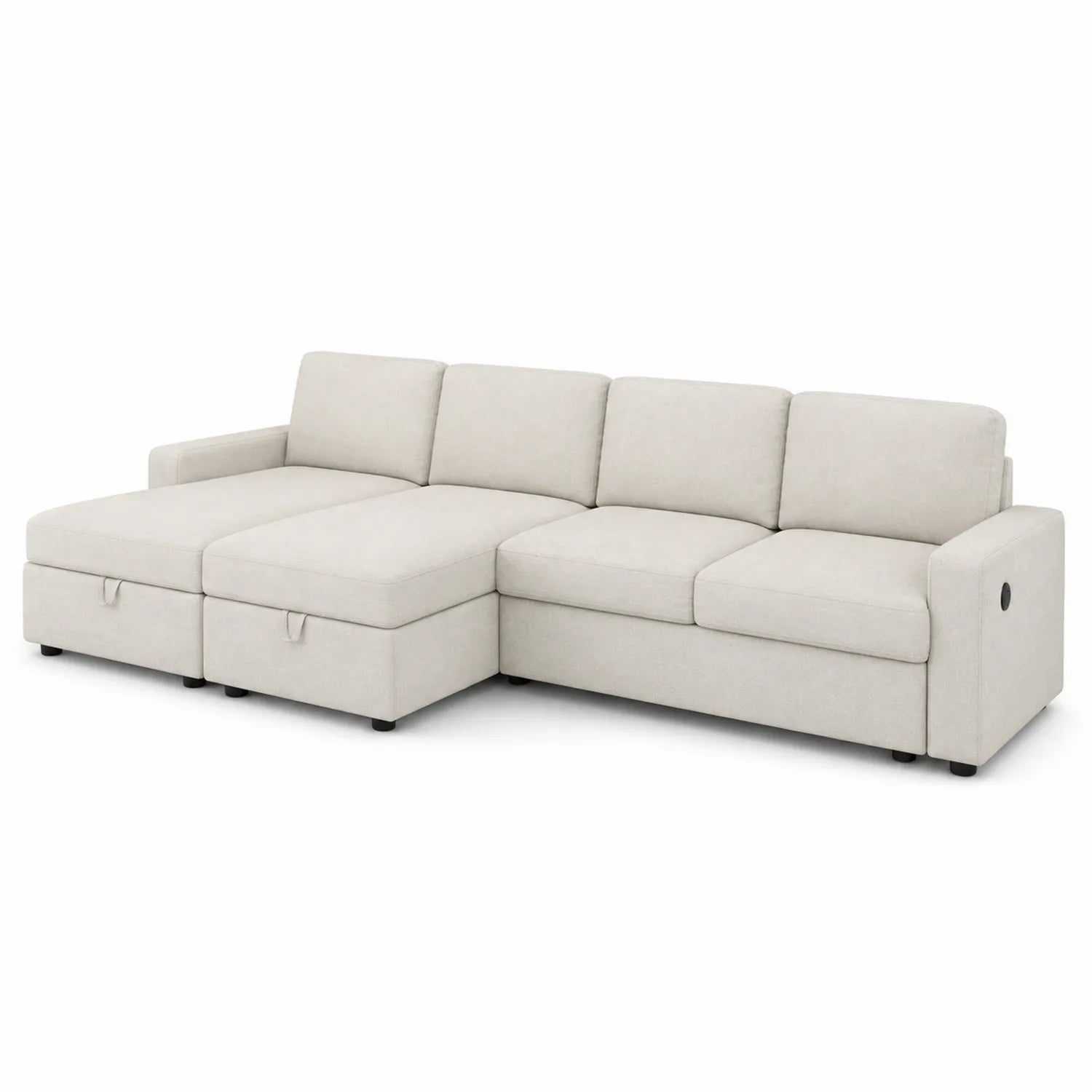 Canapé d'angle réversible en tissu Beige