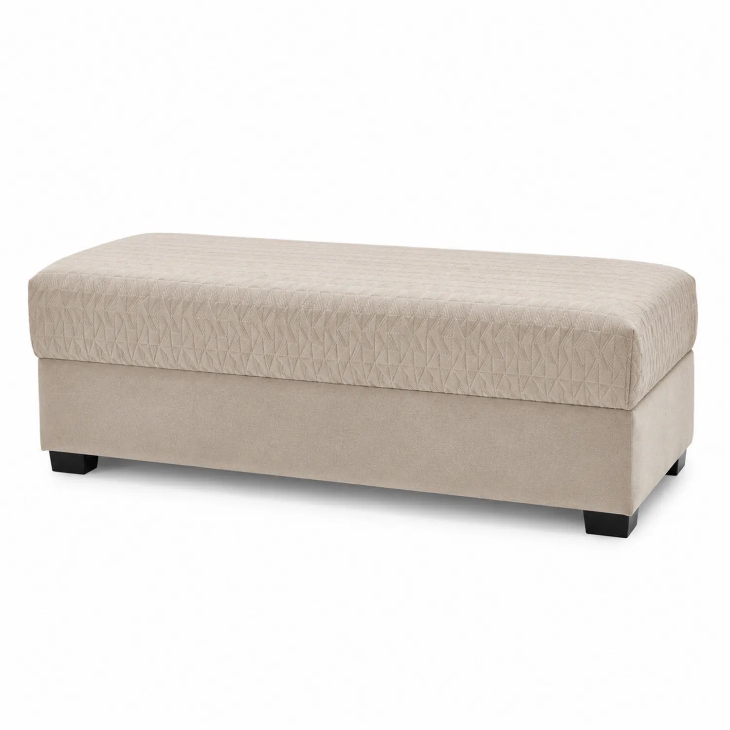 Banc de salon rectangulaire en tissu beige 140x50x45 cm