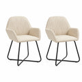 Lot de 2 chaises en tissu avec pieds en métal noir