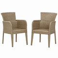 Lot de 2 chaises en polyéthylène tressé beige