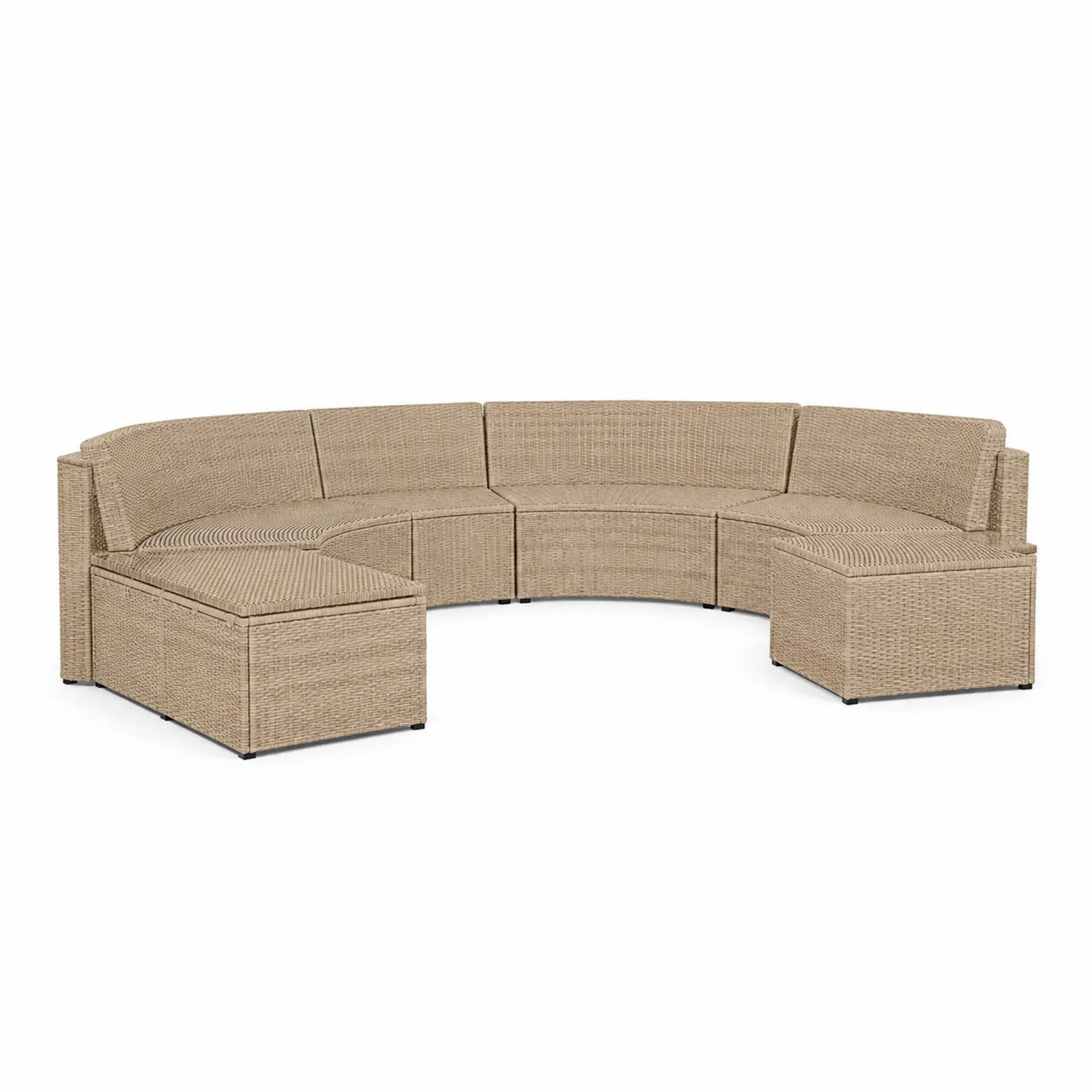 Canapé modulable en résine tressée Beige