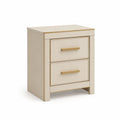 Table de chevet en bois avec 2 tiroirs Beige