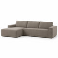 Canapé d'angle en tissu polyester gris 250x150 cm