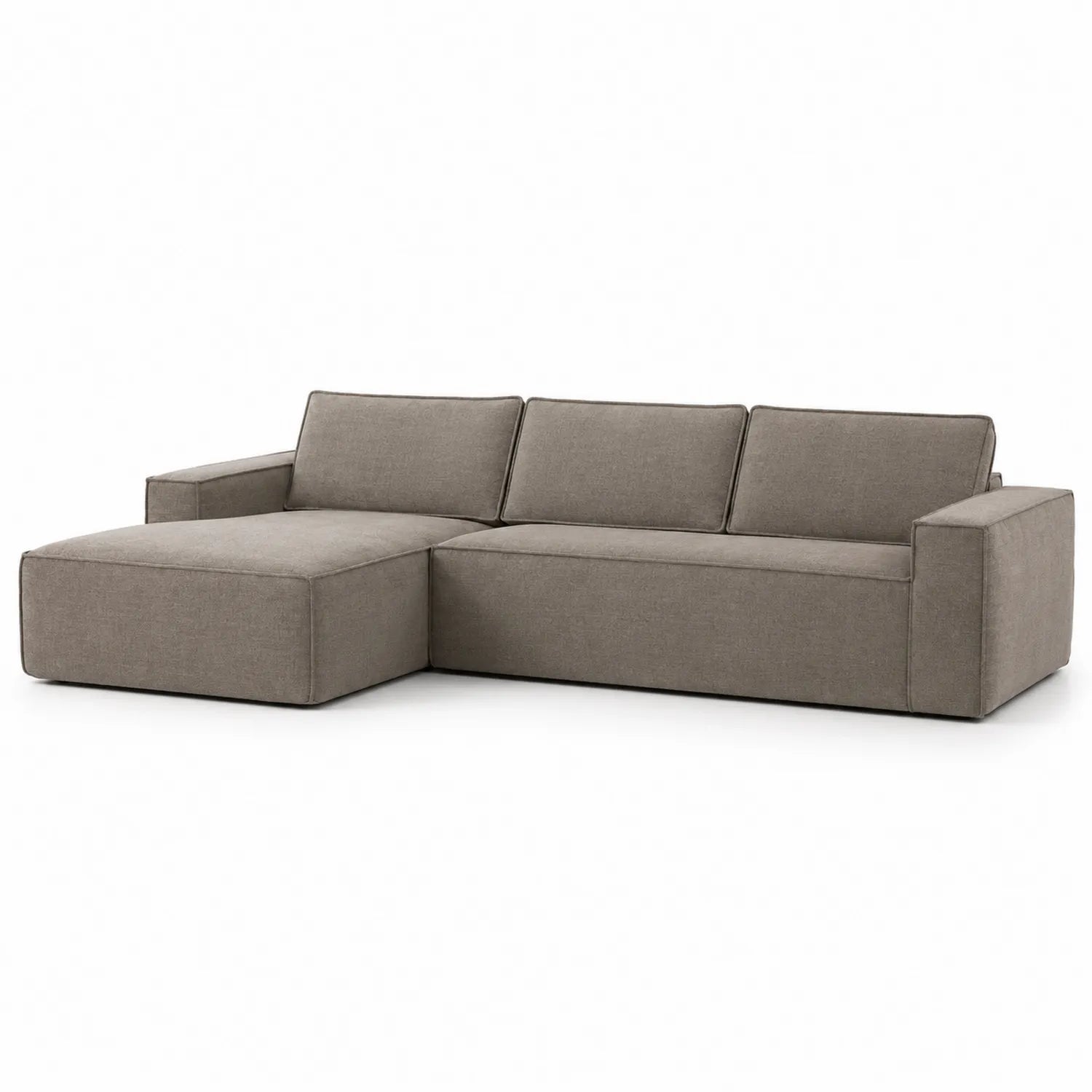 Canapé d'angle en tissu polyester gris 250x150 cm