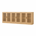 Buffet en bois avec portes vitrées en verre trempé