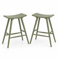 Ensemble de 2 tabourets de bar en bois vert