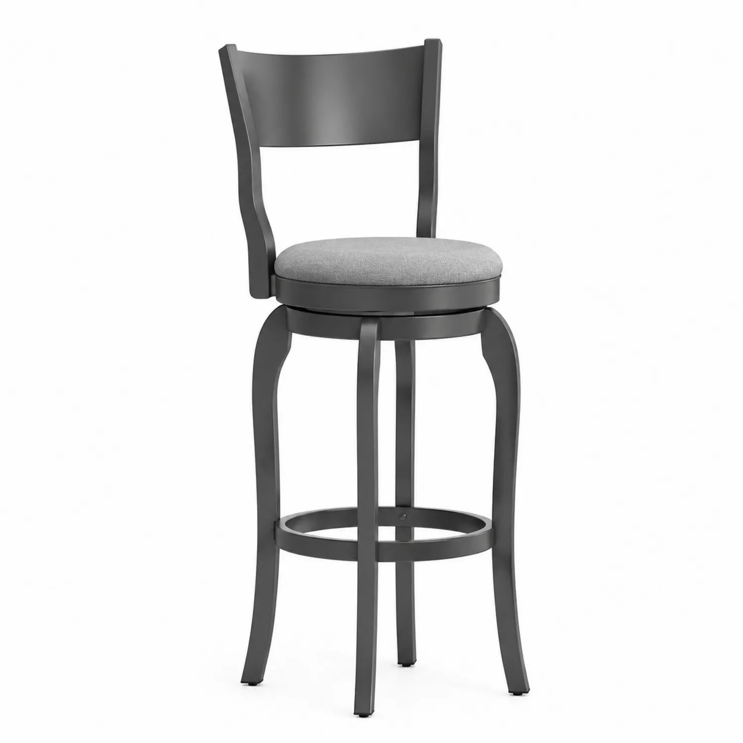 Tabouret de bar pivotant en métal avec assise en tissu
