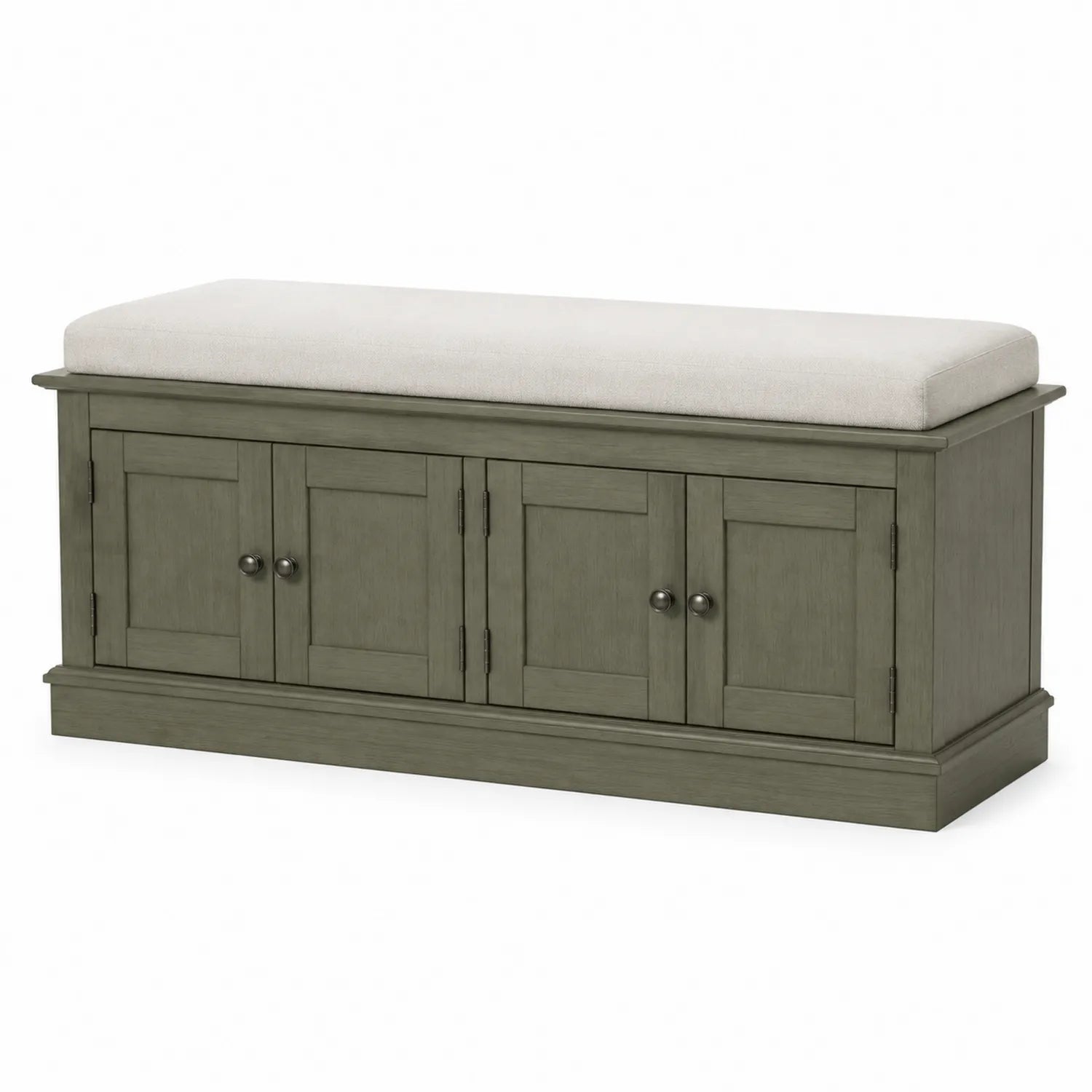 Banc en bois avec coussin et rangement intégré 120x40x50 cm