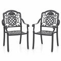 Lot de 2 chaises de jardin en aluminium noir