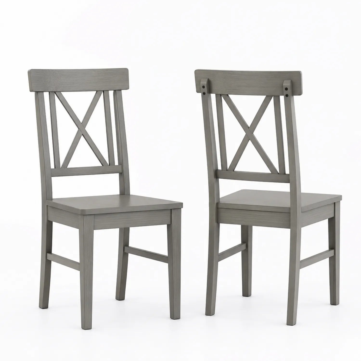 Lot de 2 chaises en bois gris