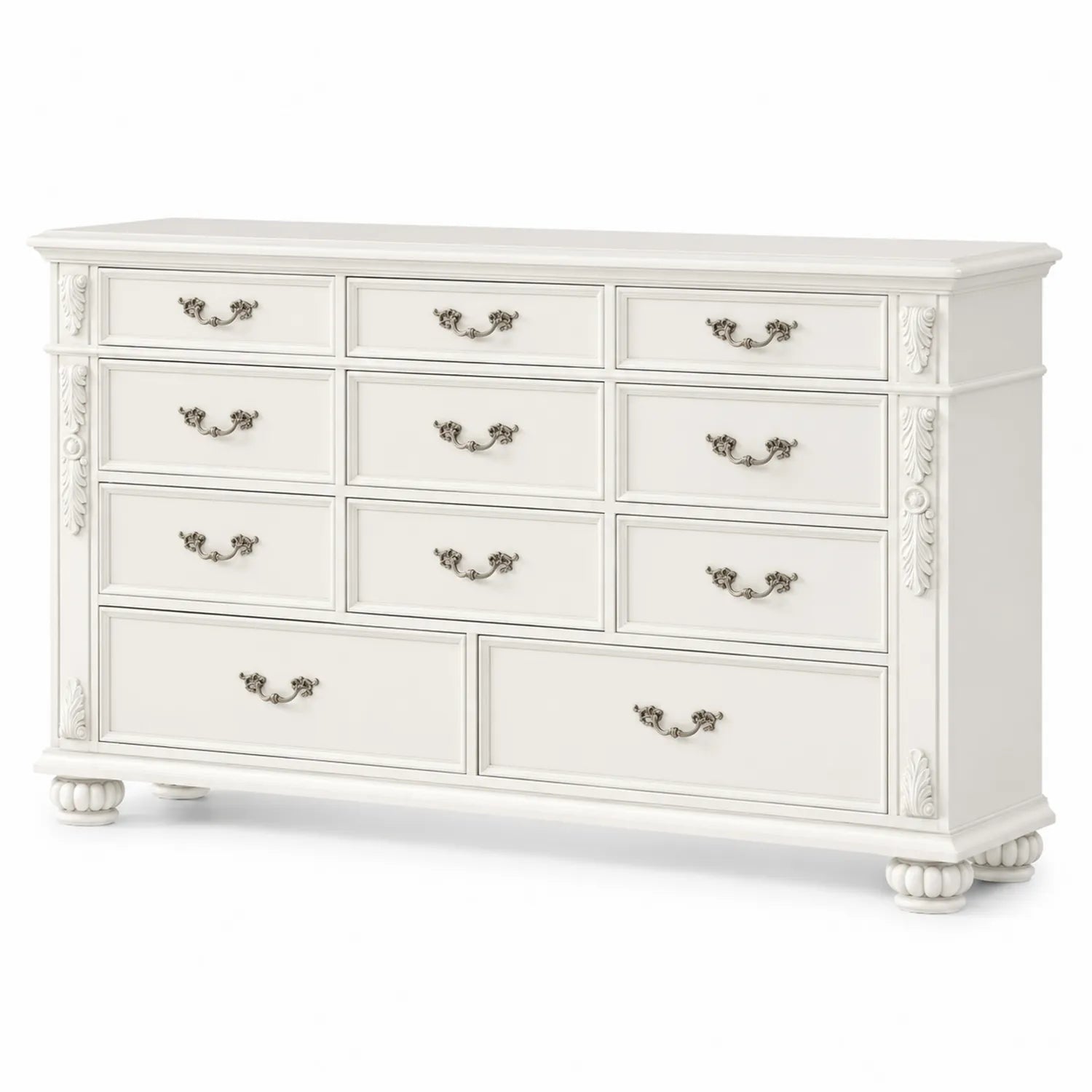 Commode en bois avec tiroirs Blanc