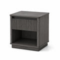 Table de chevet en bois composite gris