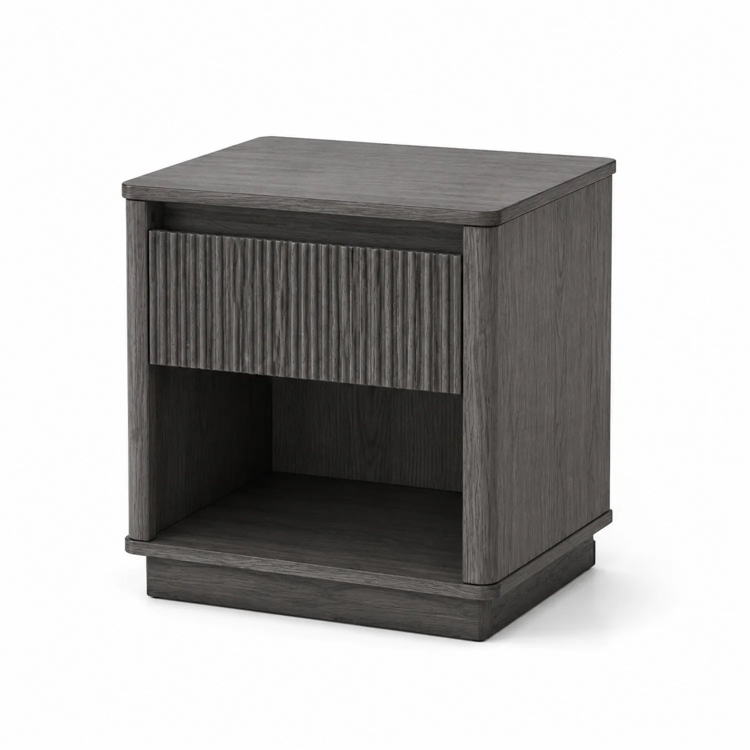 Table de chevet en bois composite gris