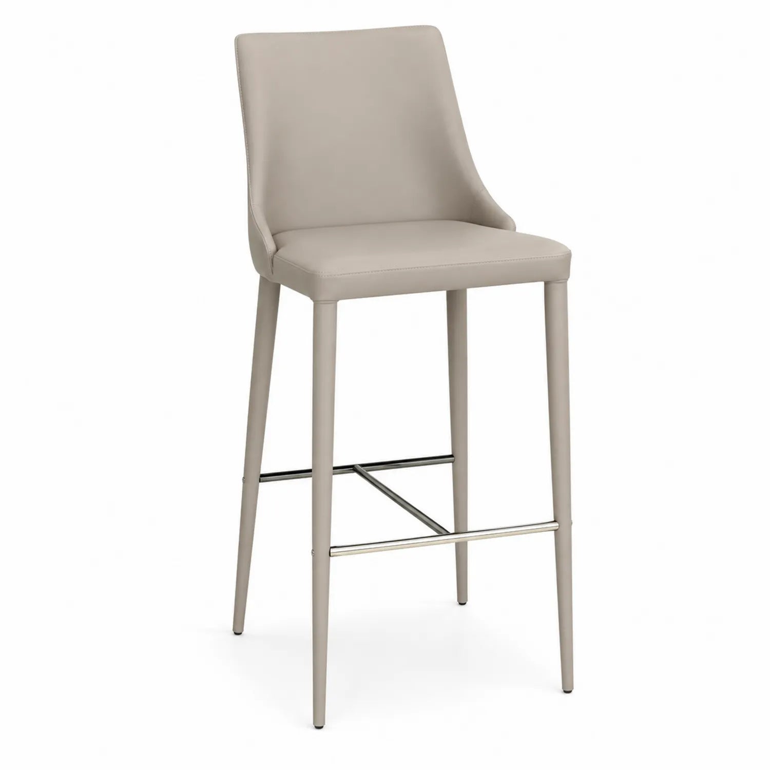 Tabouret de bar en métal et PU Beige 105 cm
