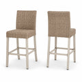 Lot de 2 tabourets de bar en résine tressée avec cadre en aluminium
