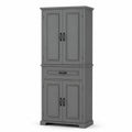 Armoire en bois gris avec 4 portes et 1 tiroir 180x80x40 cm