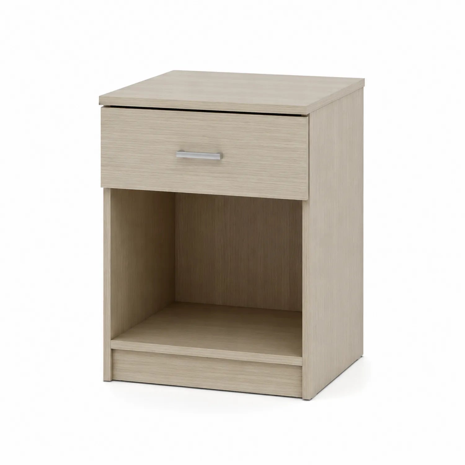 Table de chevet en bois couleur Chêne clair 1 tiroir 1 compartiment 45x35x55 cm