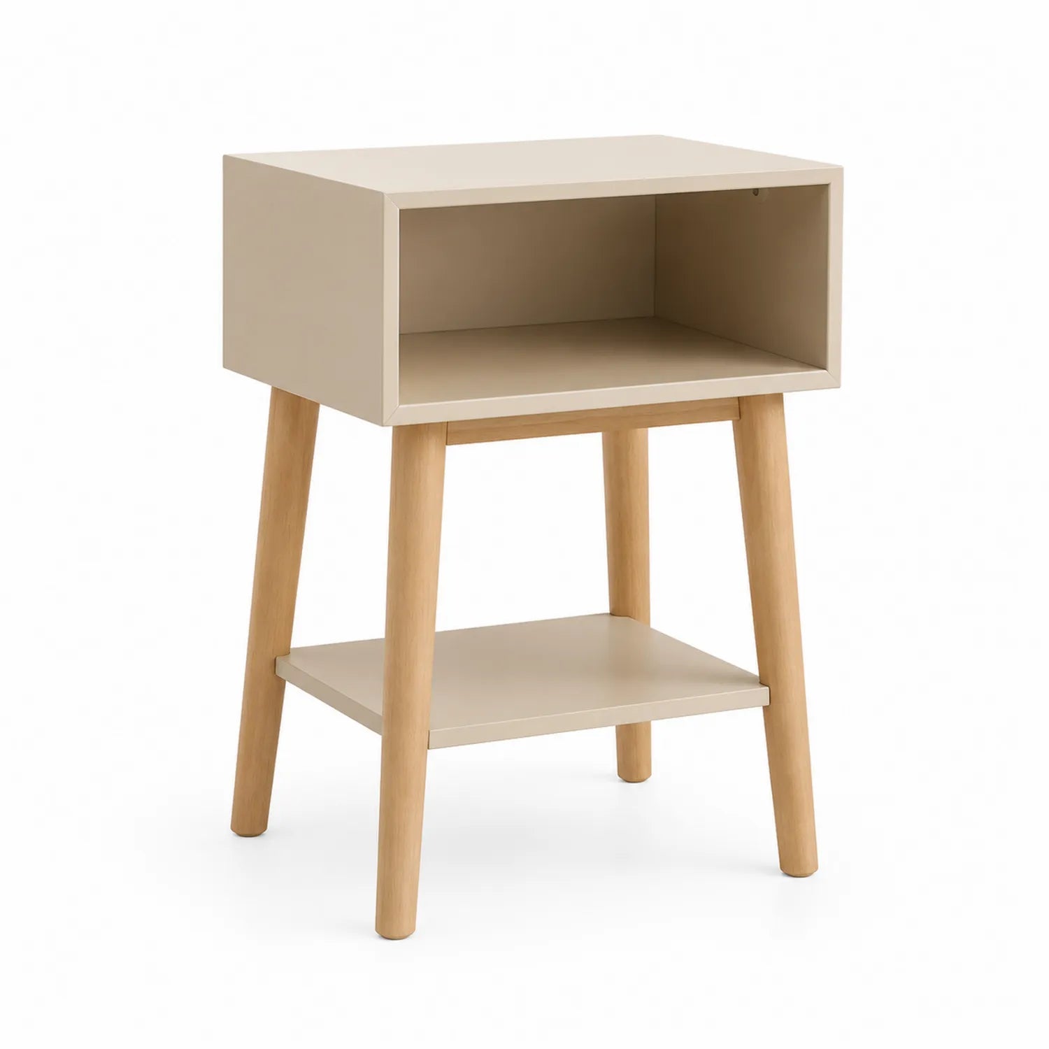 Table de chevet rectangulaire en bois MDF Beige