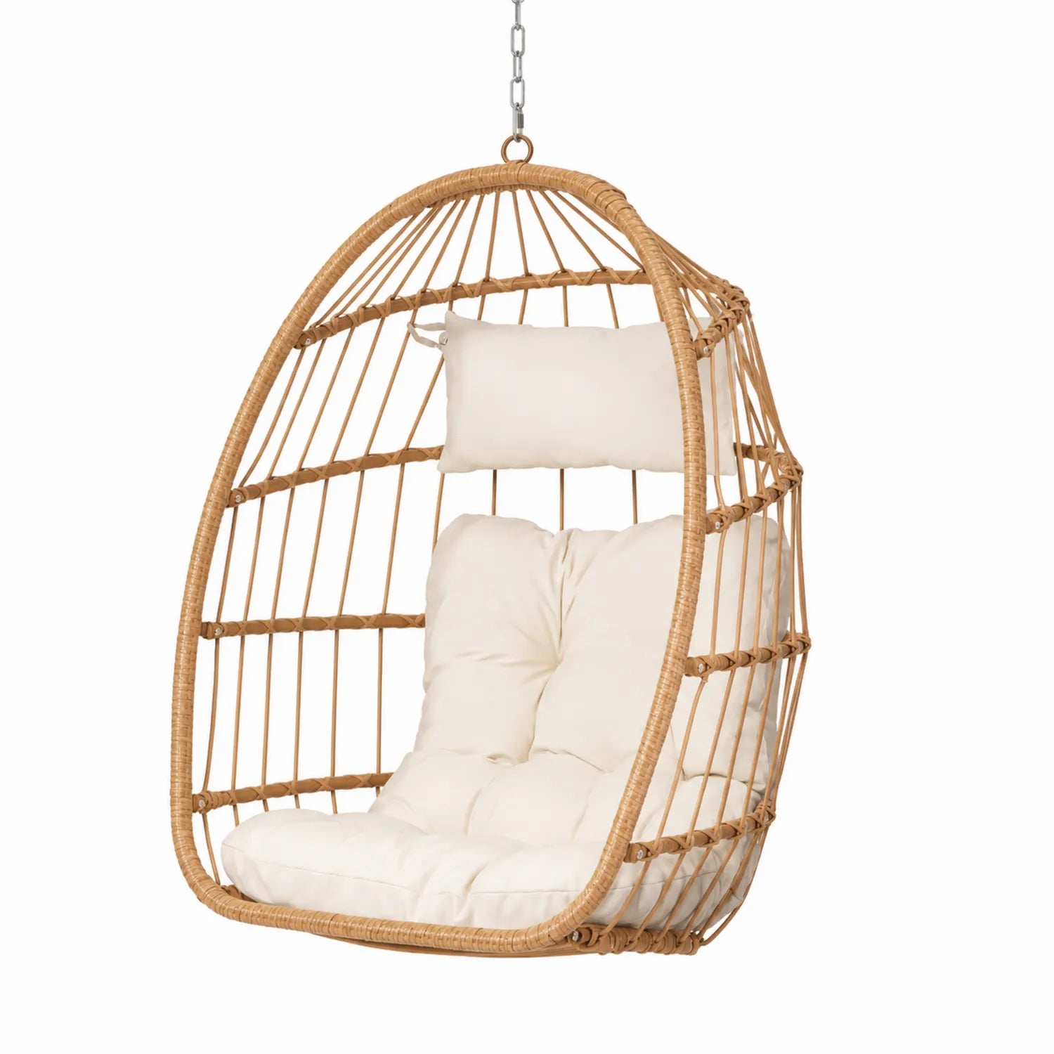 Fauteuil suspendu en rotin synthétique Beige/Crème