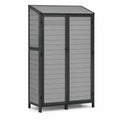 Armoire d'extérieur en résine Gris et Noir 180cm x 88cm x 54cm