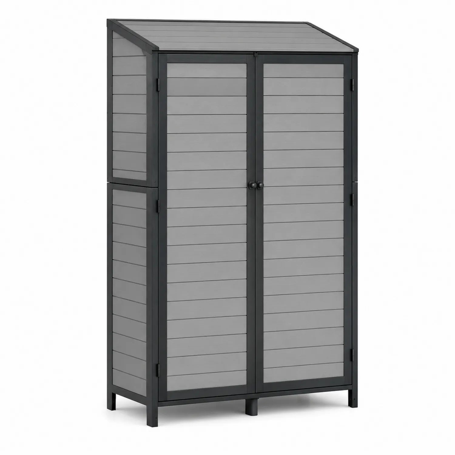 Armoire d'extérieur en résine Gris et Noir 180cm x 88cm x 54cm