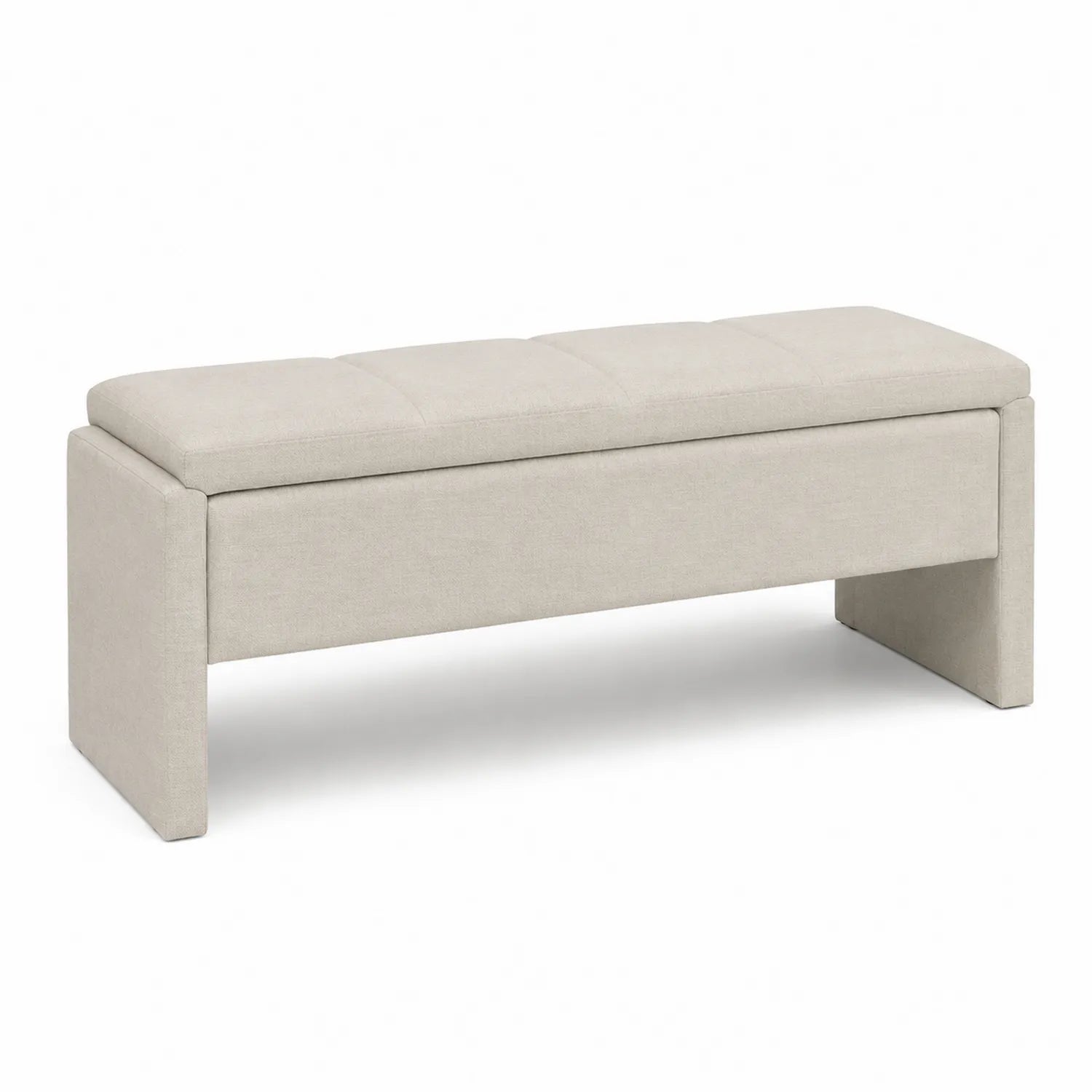 Banc de rangement en tissu Lin Beige 120x40x45 cm