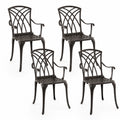 Lot de 4 chaises en métal avec accoudoirs Noir