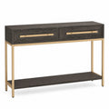 Table console en bois d'ingénierie avec cadre en métal 120x30x80 cm