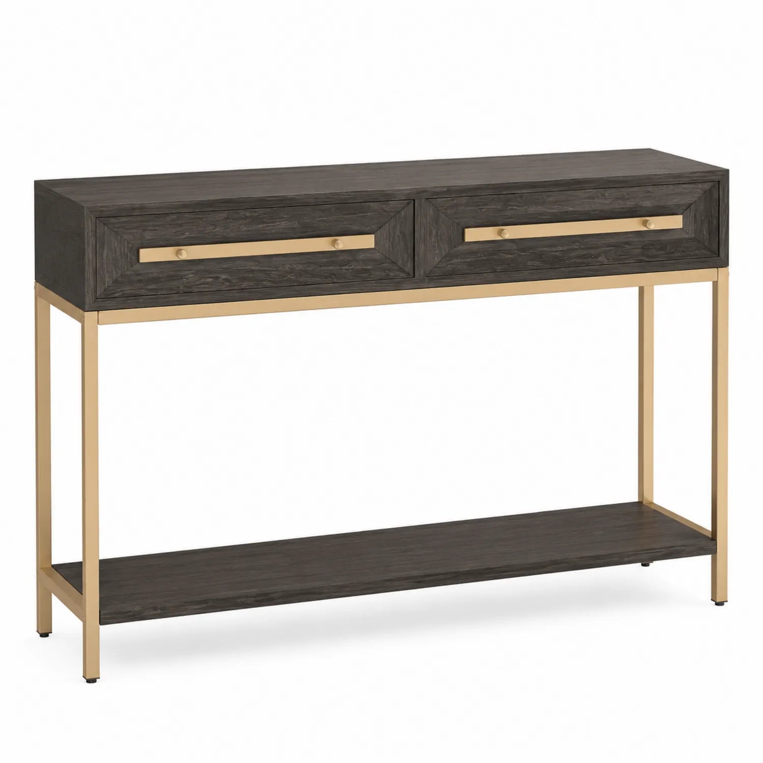 Table console en bois d'ingénierie avec cadre en métal 120x30x80 cm