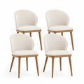 Lot de 4 chaises en tissu avec pieds en bois