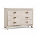 Commode en bois avec 6 tiroirs Beige 120 cm