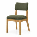 Chaise en chêne avec revêtement en polyester vert