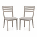 Lot de 2 chaises en métal avec assise en tissu gris