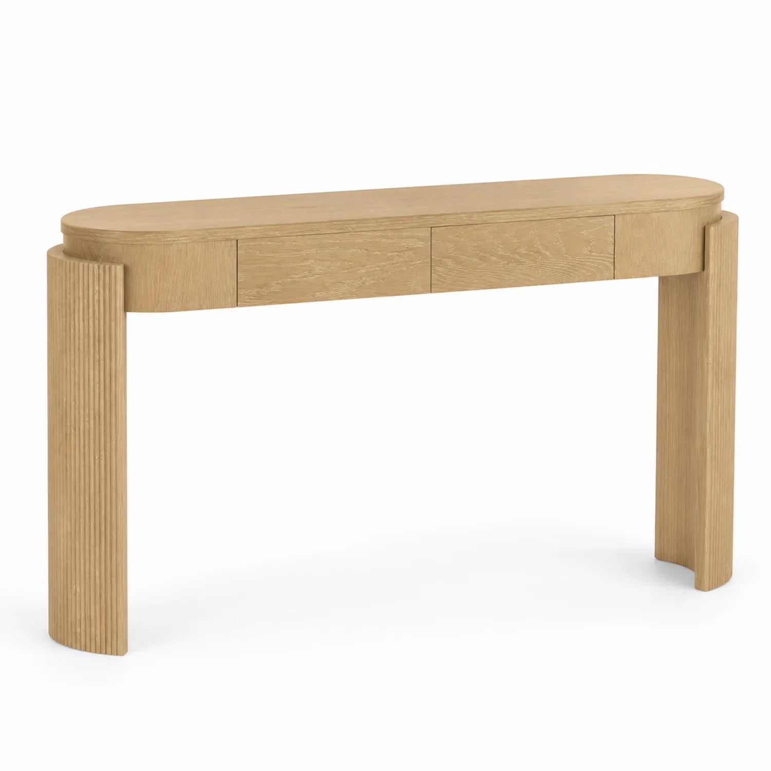 Console en bois de chêne clair avec tiroirs 100x30x75 cm
