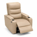Fauteuil inclinable en cuir synthétique beige avec porte-gobelets