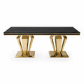 Table en marbre noir et métal doré 200x100x75 cm