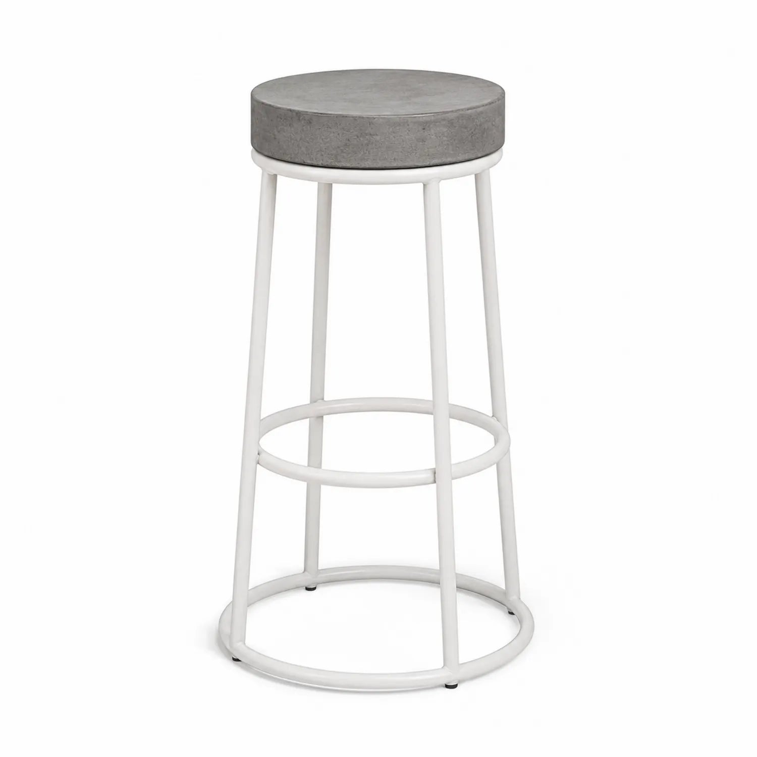 Tabouret de bar en béton et métal blanc 76 cm